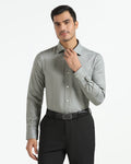 Luxe Linen Formal Grey Textured Shirt - Veltry
