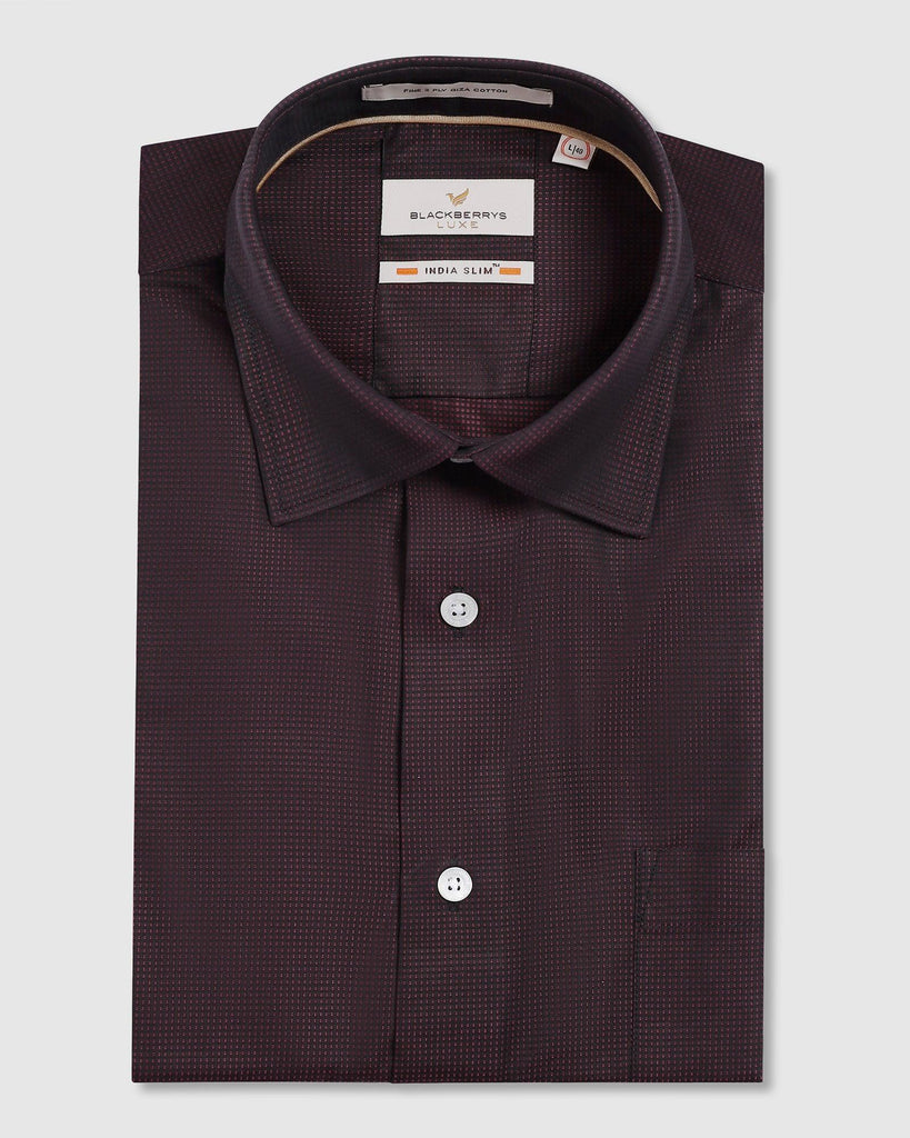 Luxe Formal Maroon Textured Shirt - Hazel