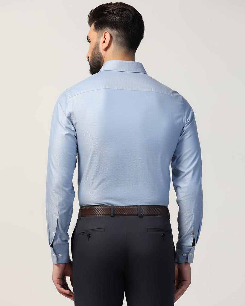 Luxe Formal Mid Blue Textured Shirt - Goal