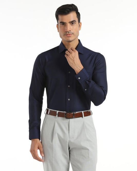 Luxe Formal Navy Textured Shirt - Hadley