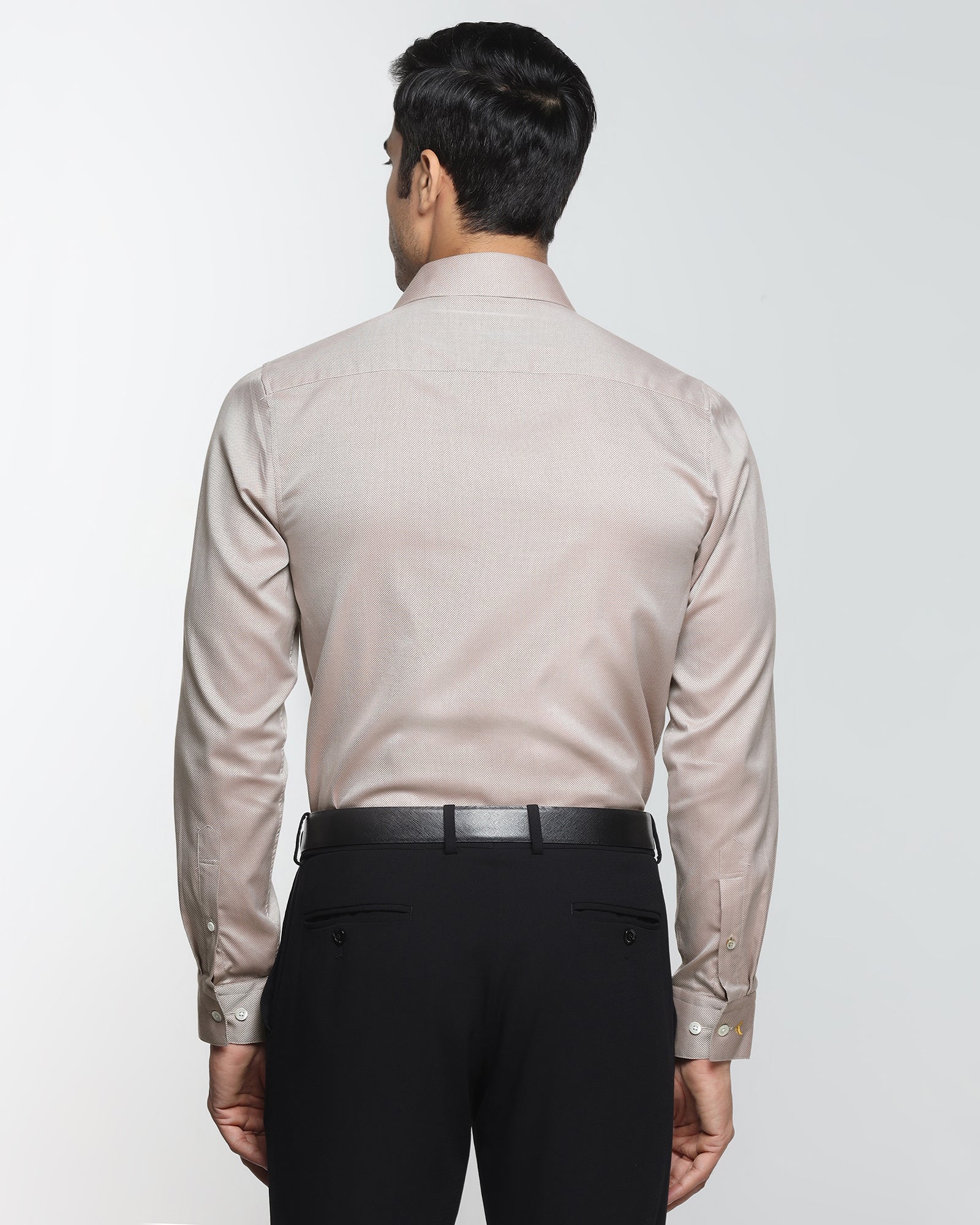 Luxe Formal Ochre Textured Shirt - Thyme