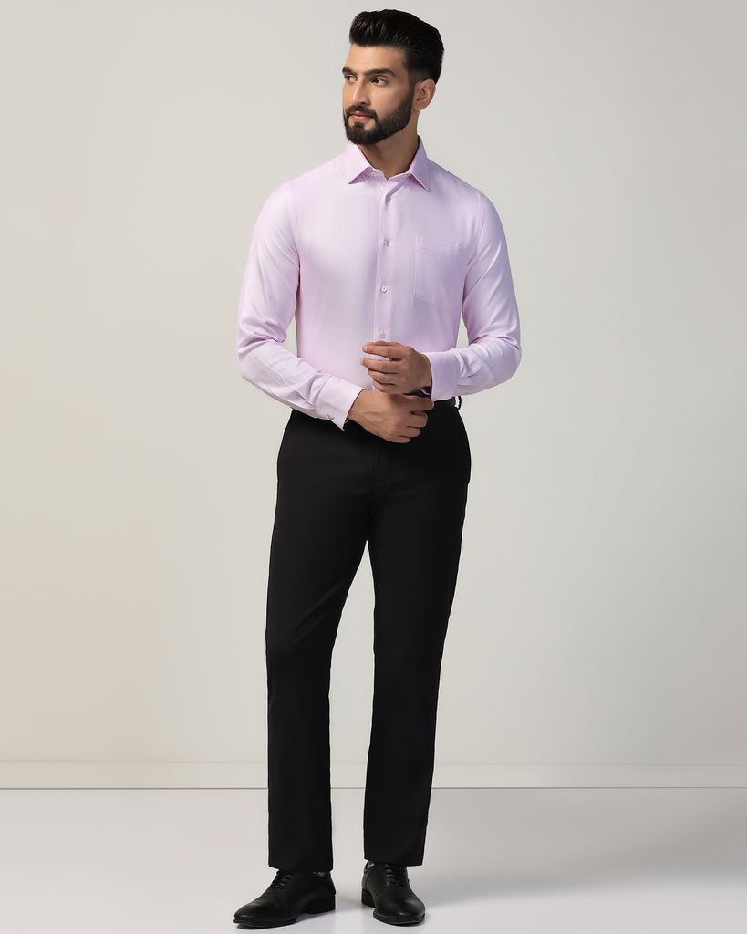 Luxe Formal Pink Textured Shirt - Plan