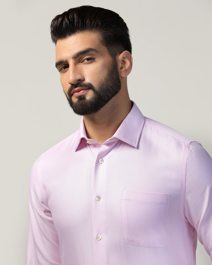 Luxe Formal Pink Textured Shirt - Plan