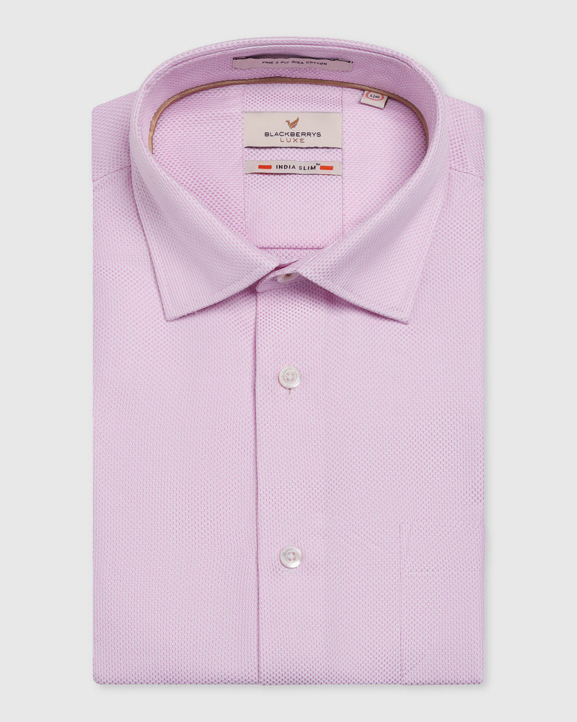 Luxe Formal Pink Textured Shirt - Plan