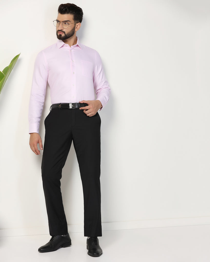 Luxe Formal Pink Textured Shirt - Plan