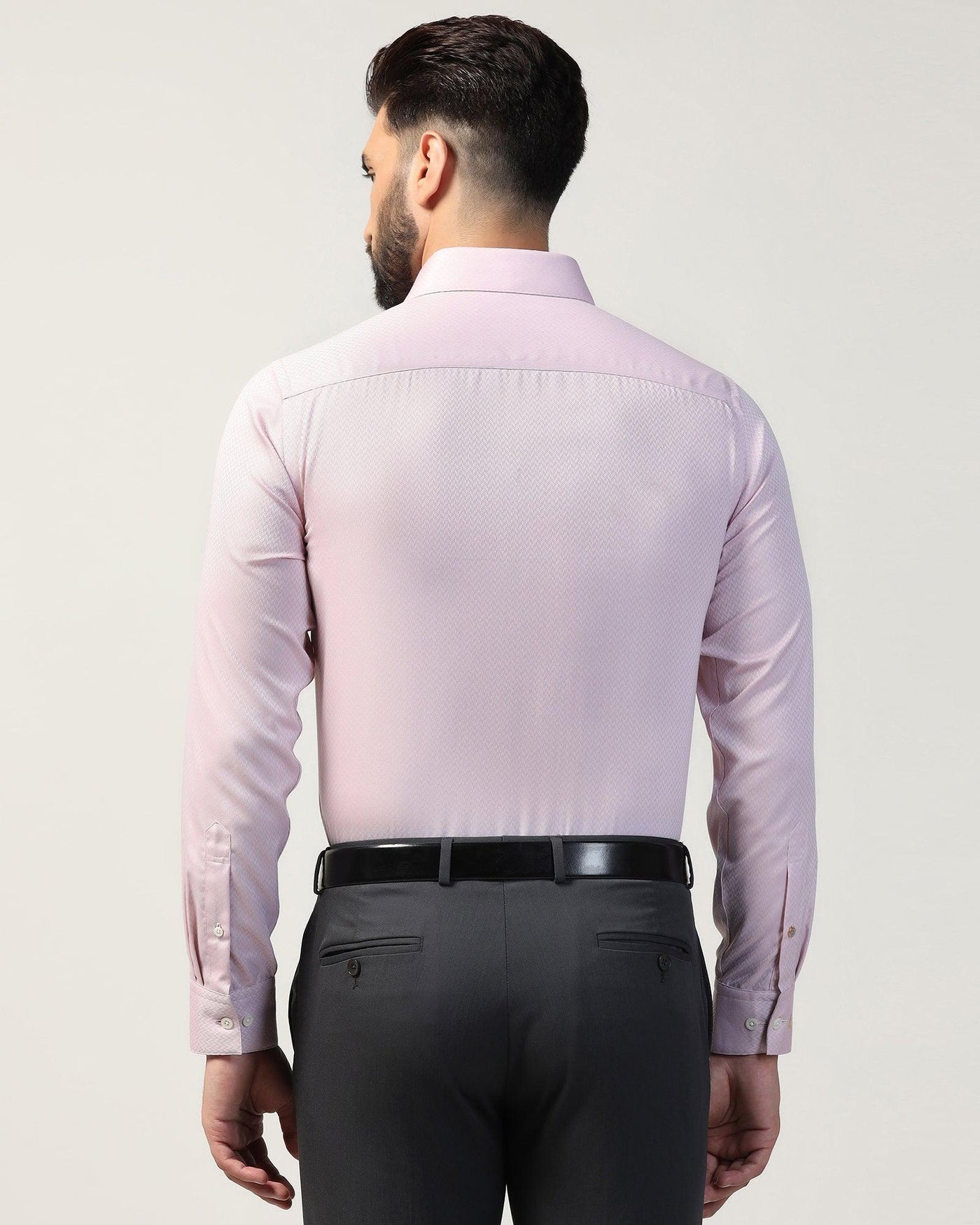 Pink Formal Shirt With White Detailing