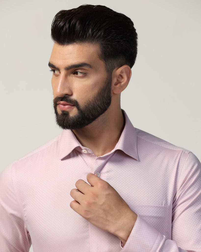 Luxe Formal Pink Textured Shirt - Silas