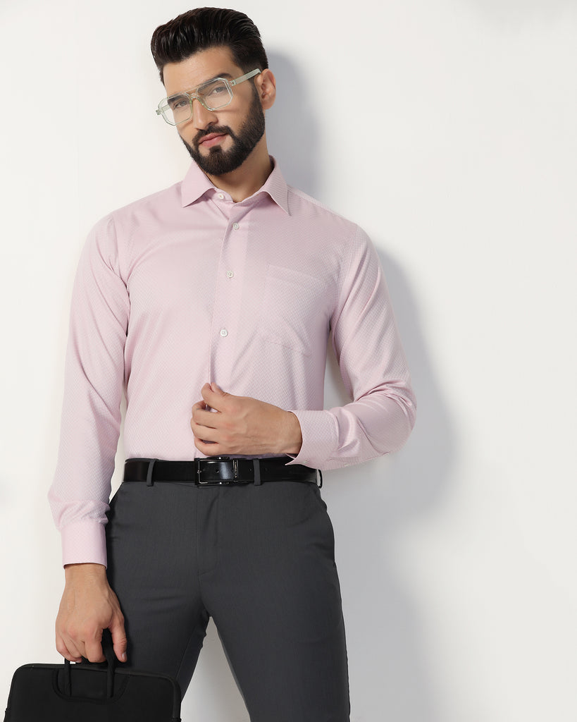 Luxe Formal Pink Textured Shirt - Silas