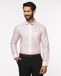 Luxe Linen Formal Pink Textured Shirt - Veltry