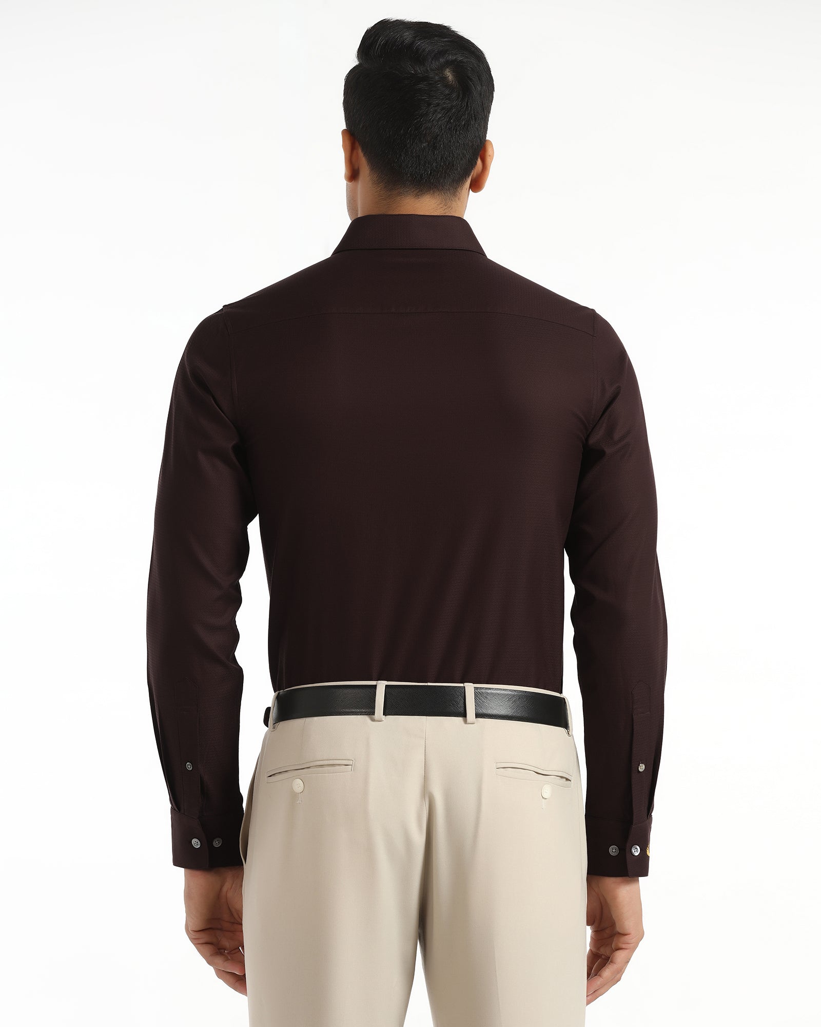Luxe Formal Plum Textured Shirt - Hadley