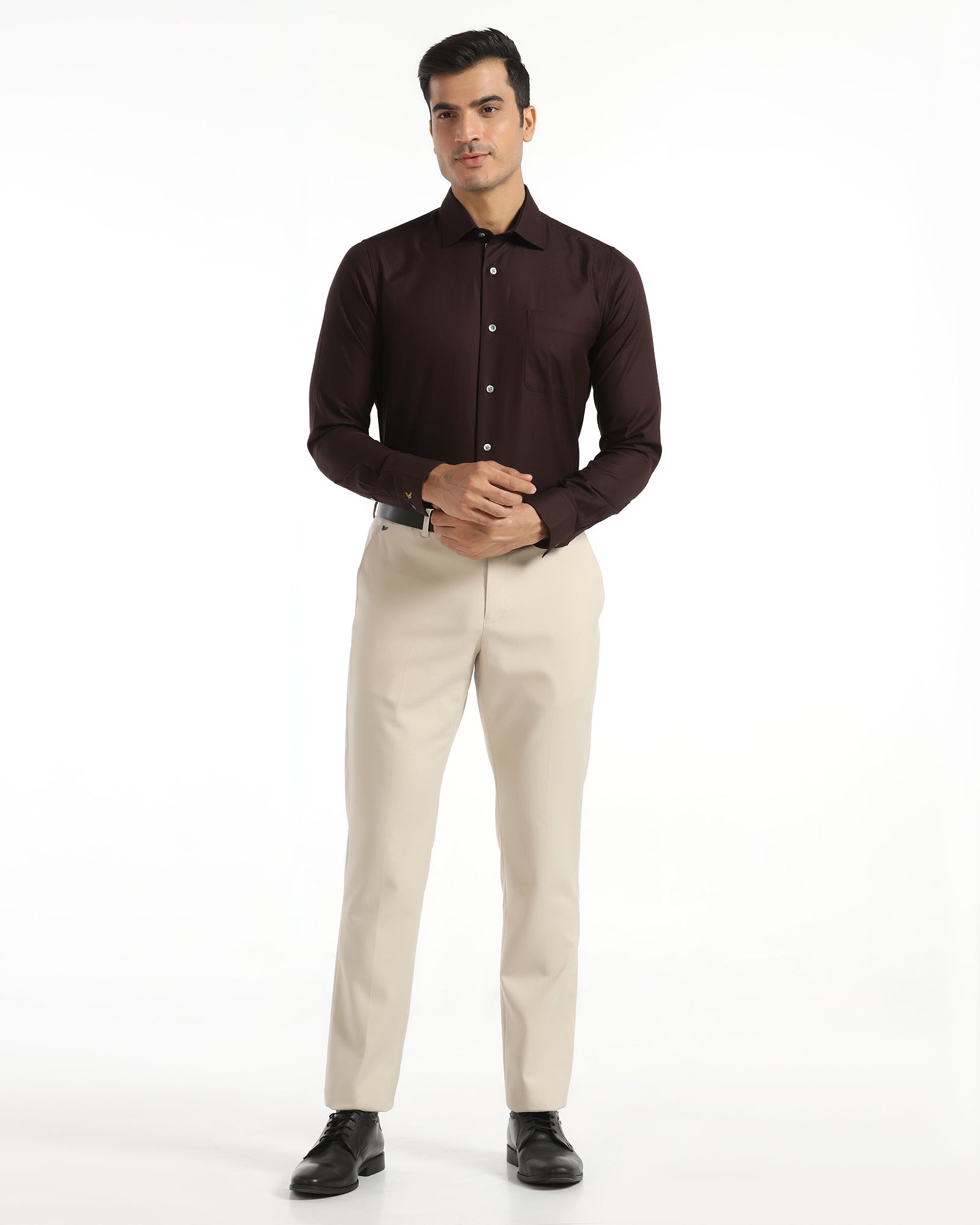 Luxe Formal Plum Textured Shirt - Hadley