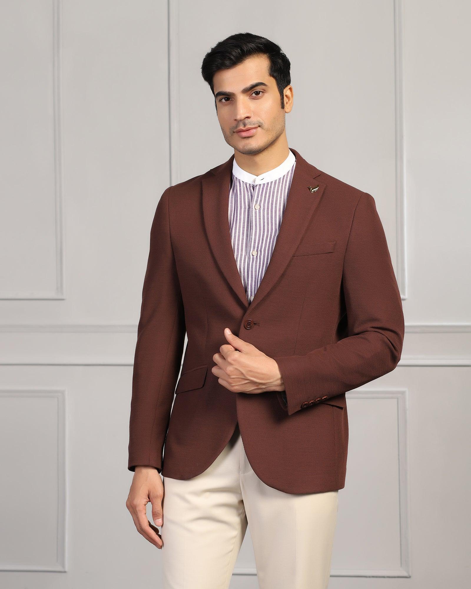Buy Luxe Formal Rust Textured Blazer Cannes Collection