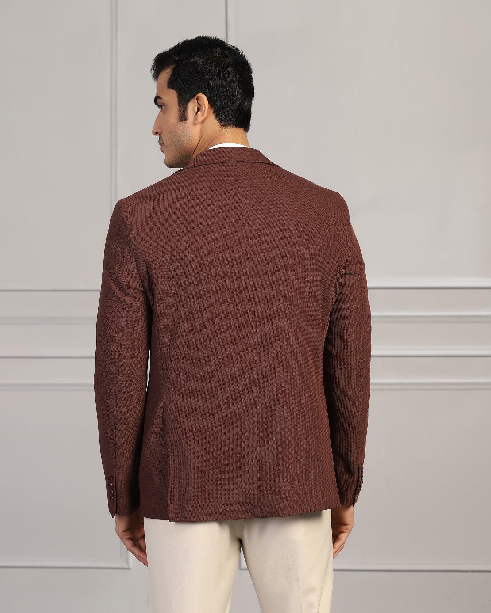 Luxe Formal Rust Textured Blazer - Cannes