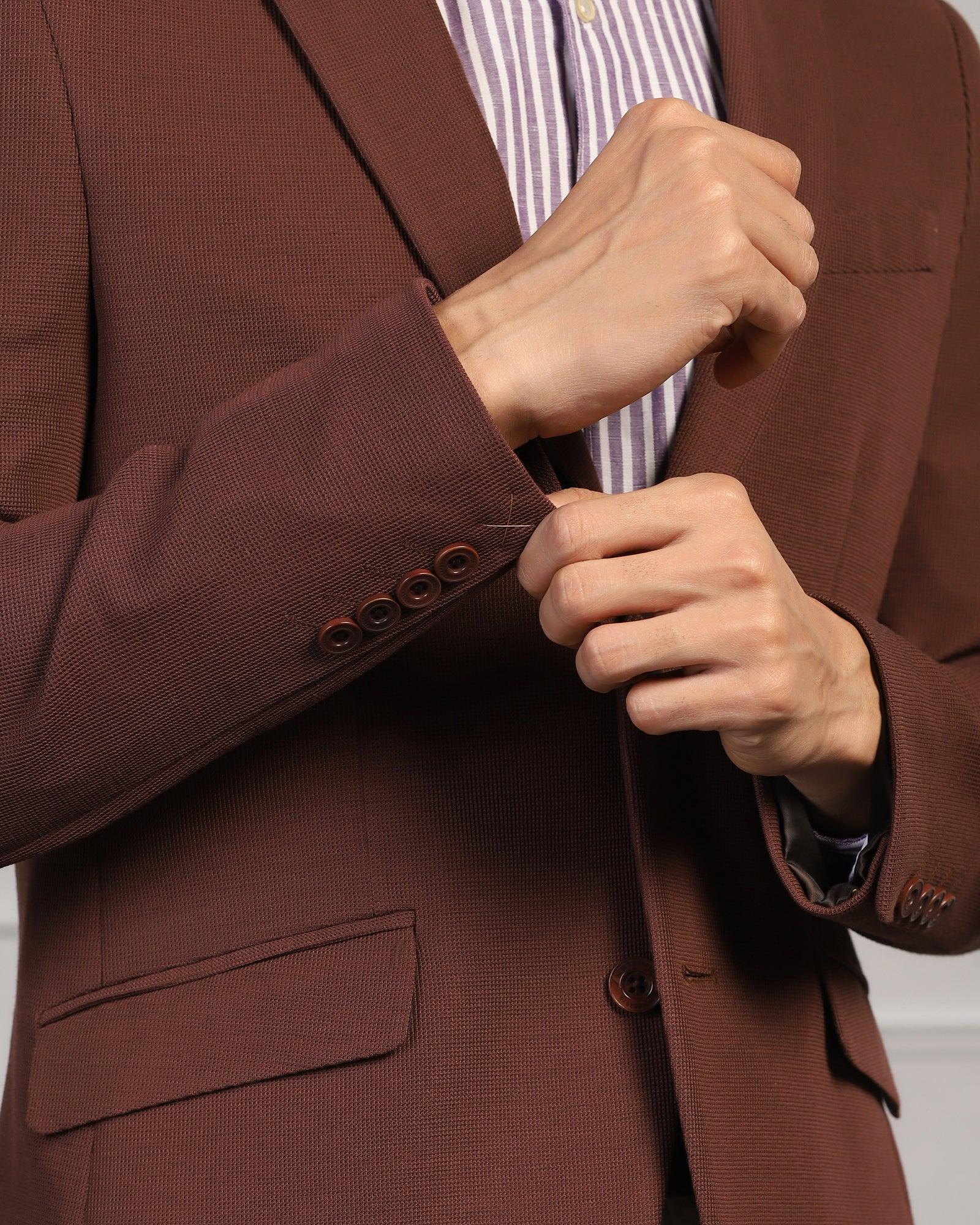 Luxe Formal Rust Textured Blazer - Cannes