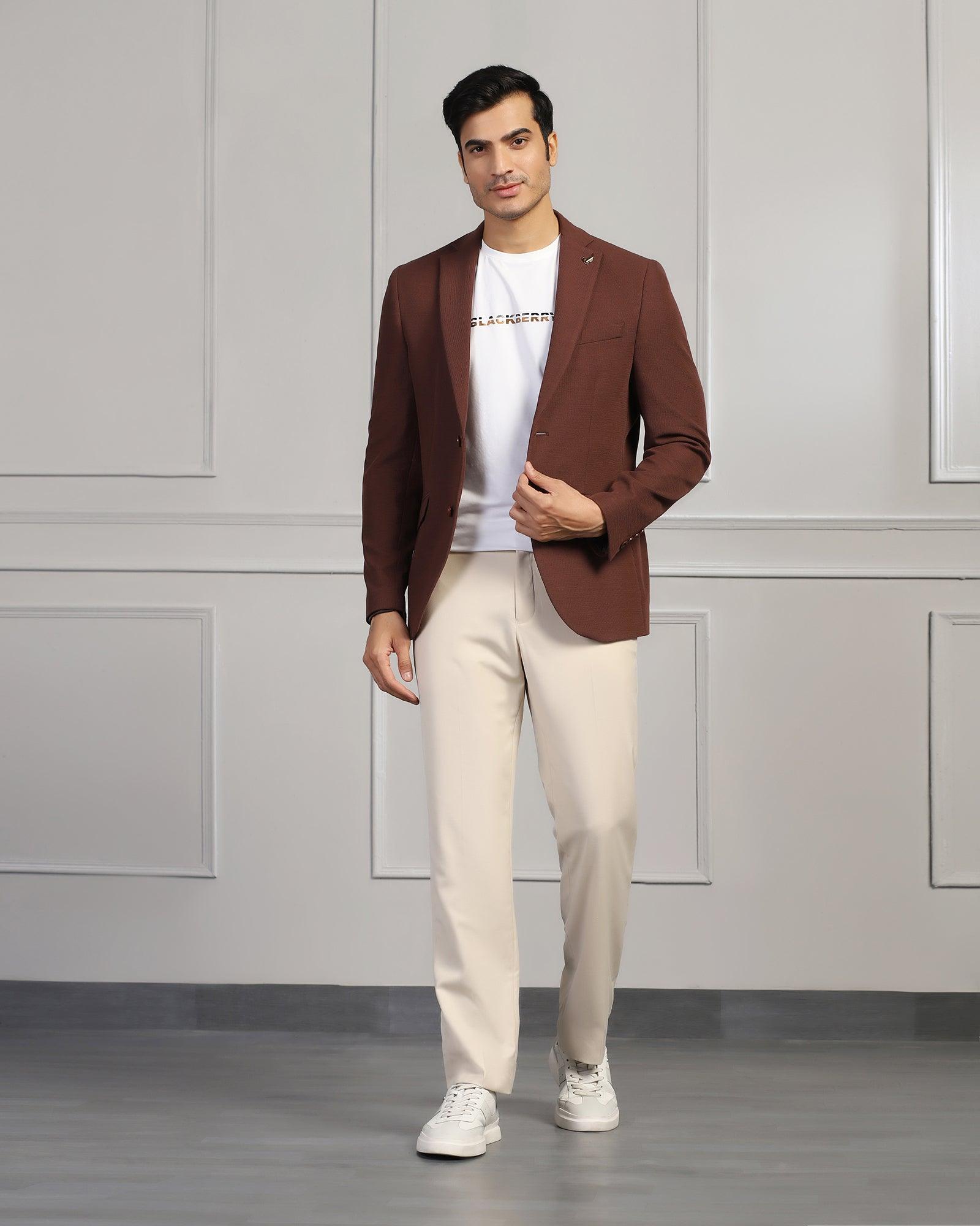 Luxe Formal Rust Textured Blazer - Cannes - Blackberrys