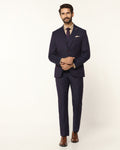 Luxe Three Piece Purple Textured Formal Suit - Garcia