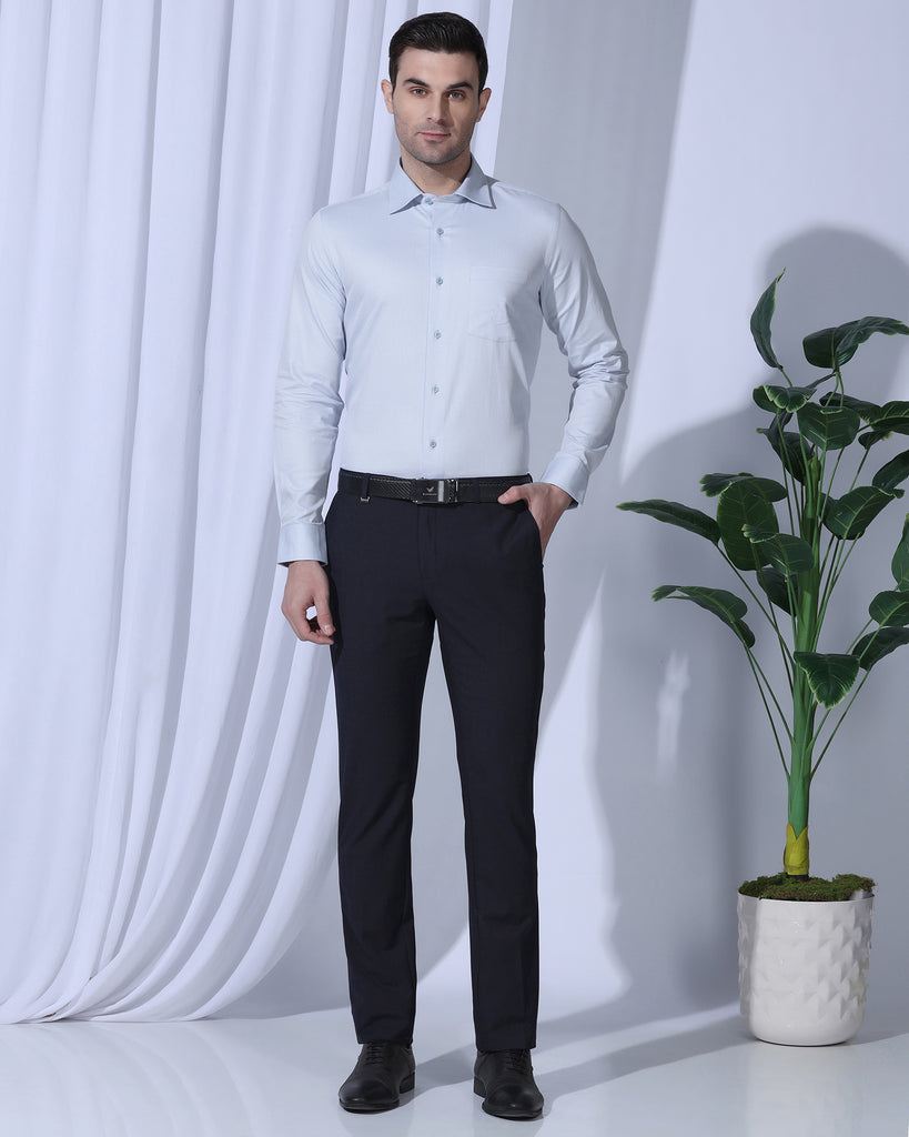 Formal Blue Textured Shirt - Benet