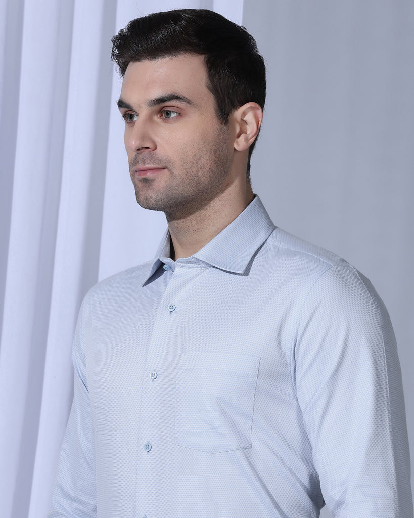 Formal Blue Textured Shirt - Benet