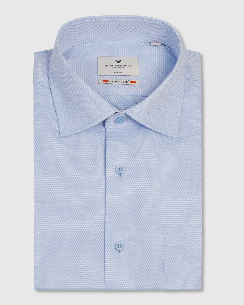 Formal Blue Textured Shirt - Benet