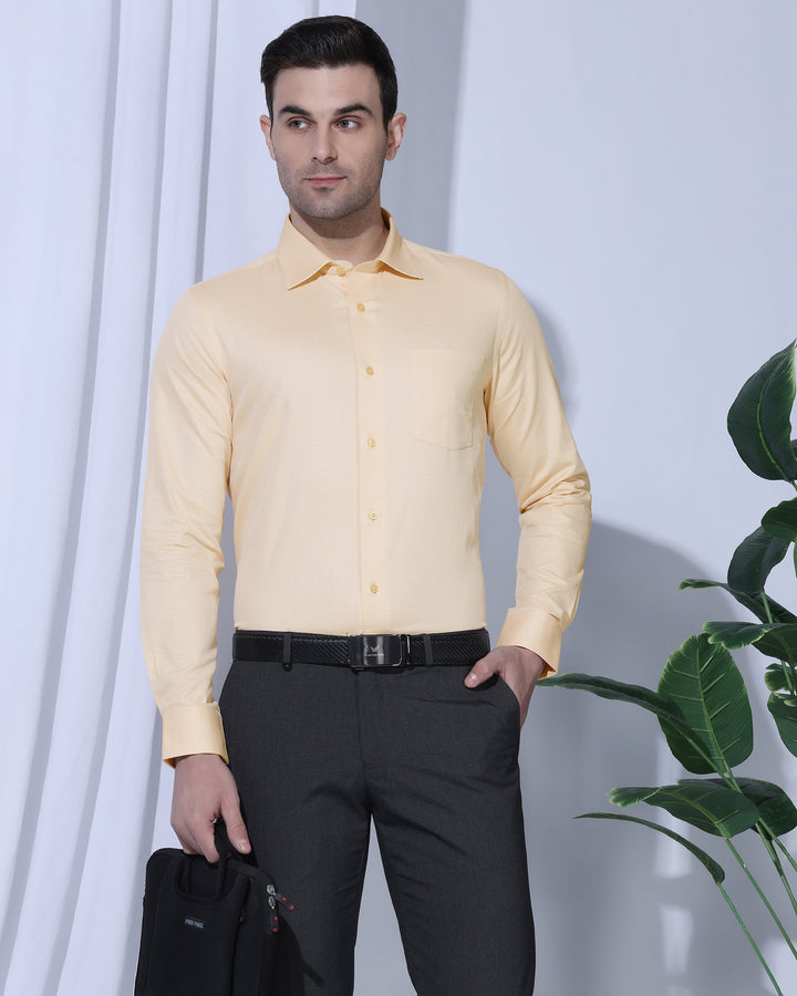 Formal Yellow Textured Shirt - Benet