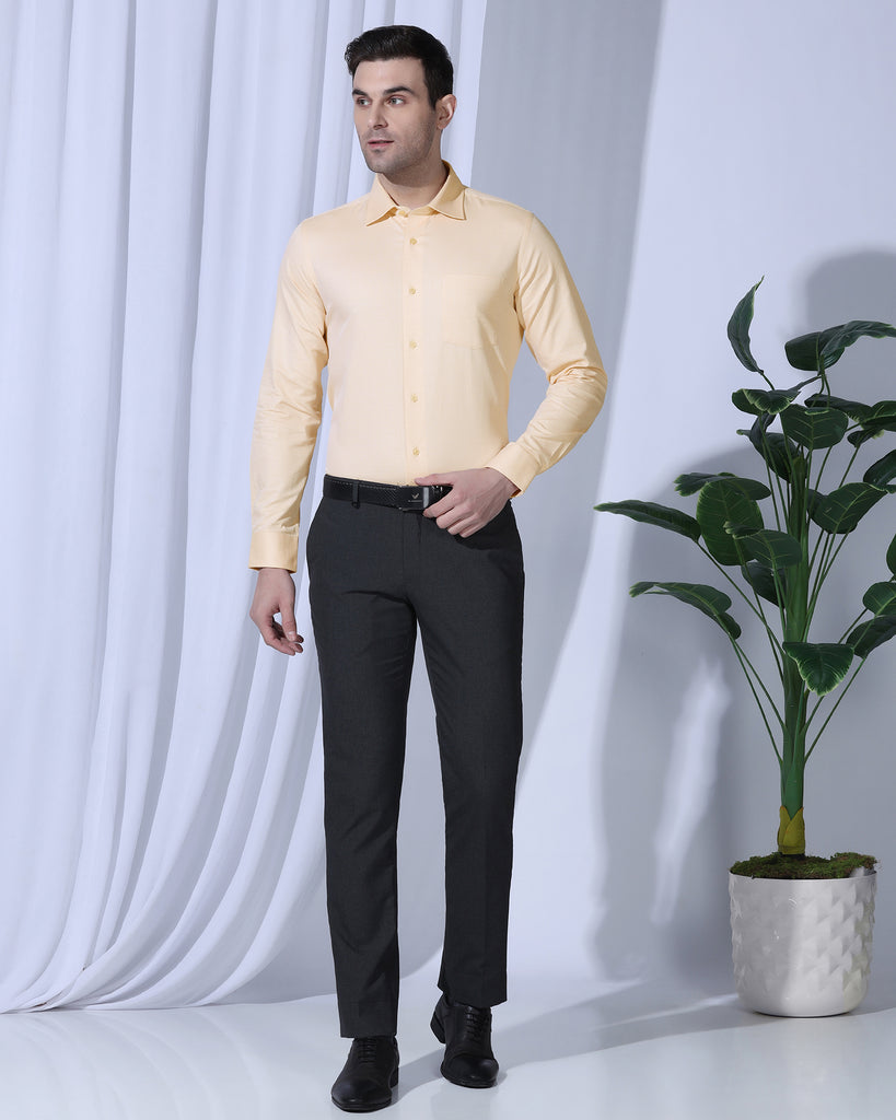 Formal Yellow Textured Shirt - Benet