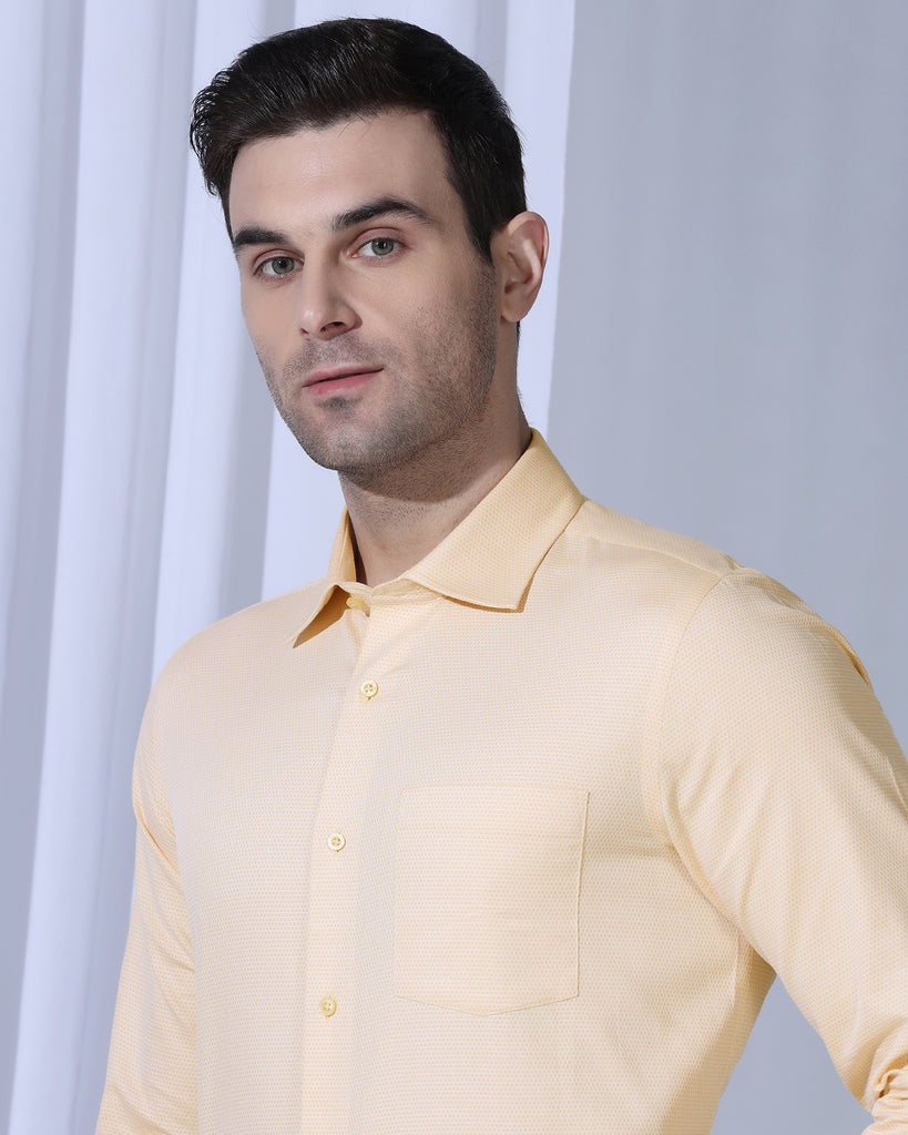 Formal Yellow Textured Shirt - Benet