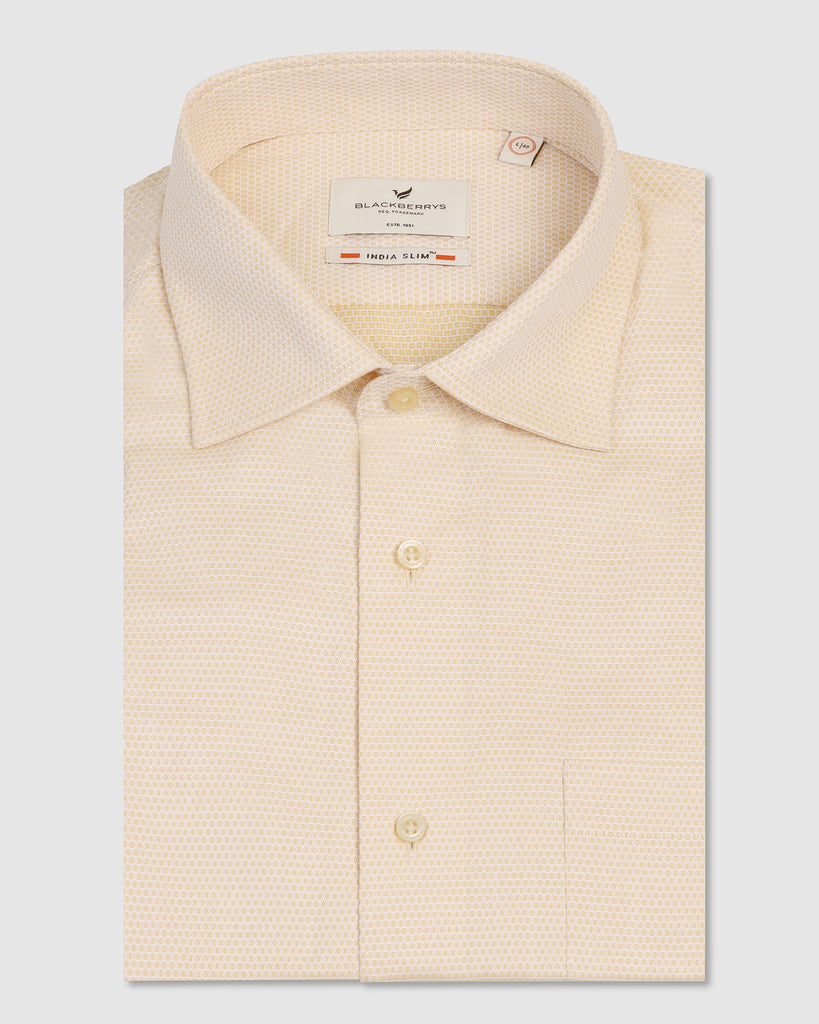 Formal Yellow Textured Shirt - Benet