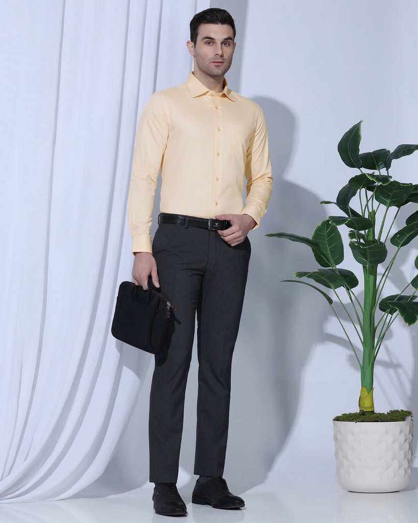 Formal Yellow Textured Shirt - Benet