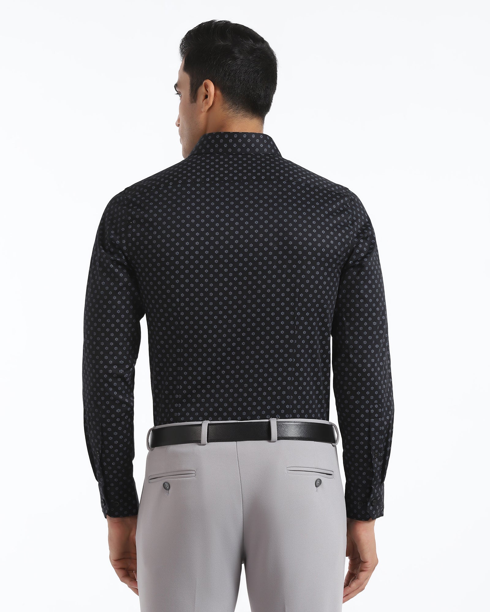 Formal Black Printed Shirt - Title