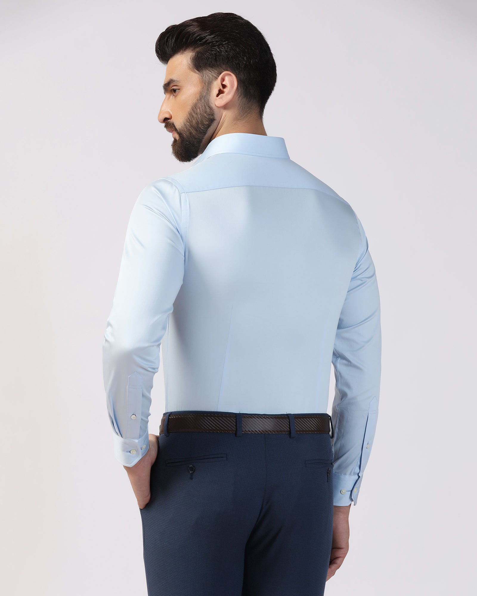 Formal Light Blue Solid Shirt - Edin