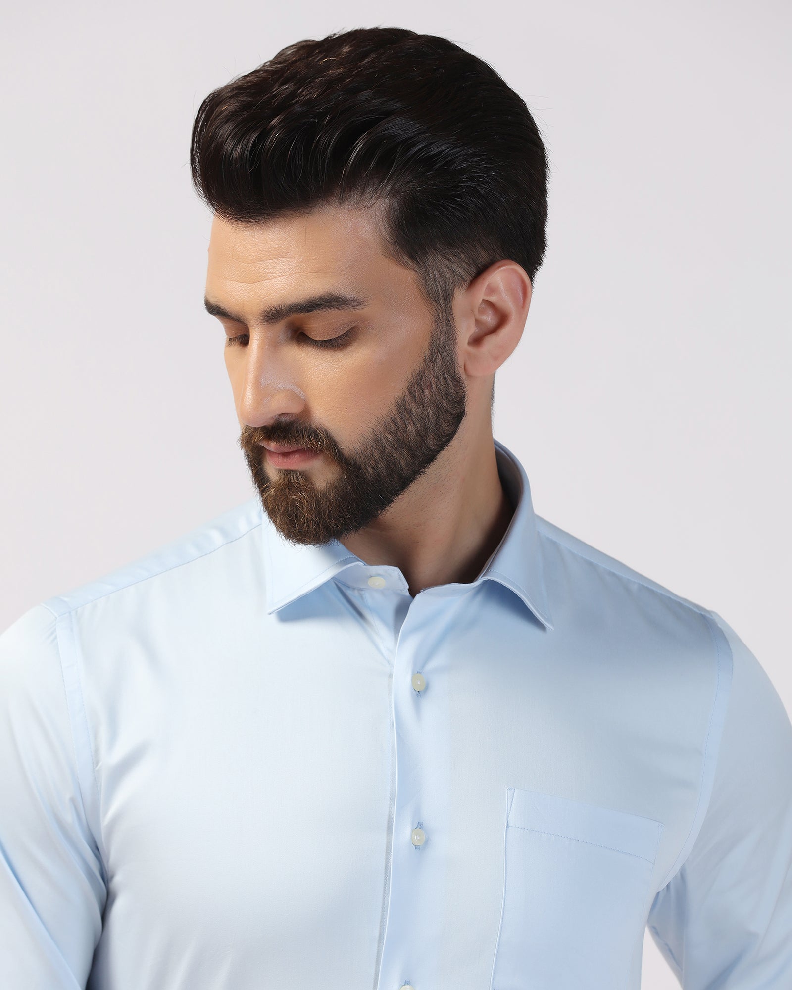 Formal Light Blue Solid Shirt - Edin
