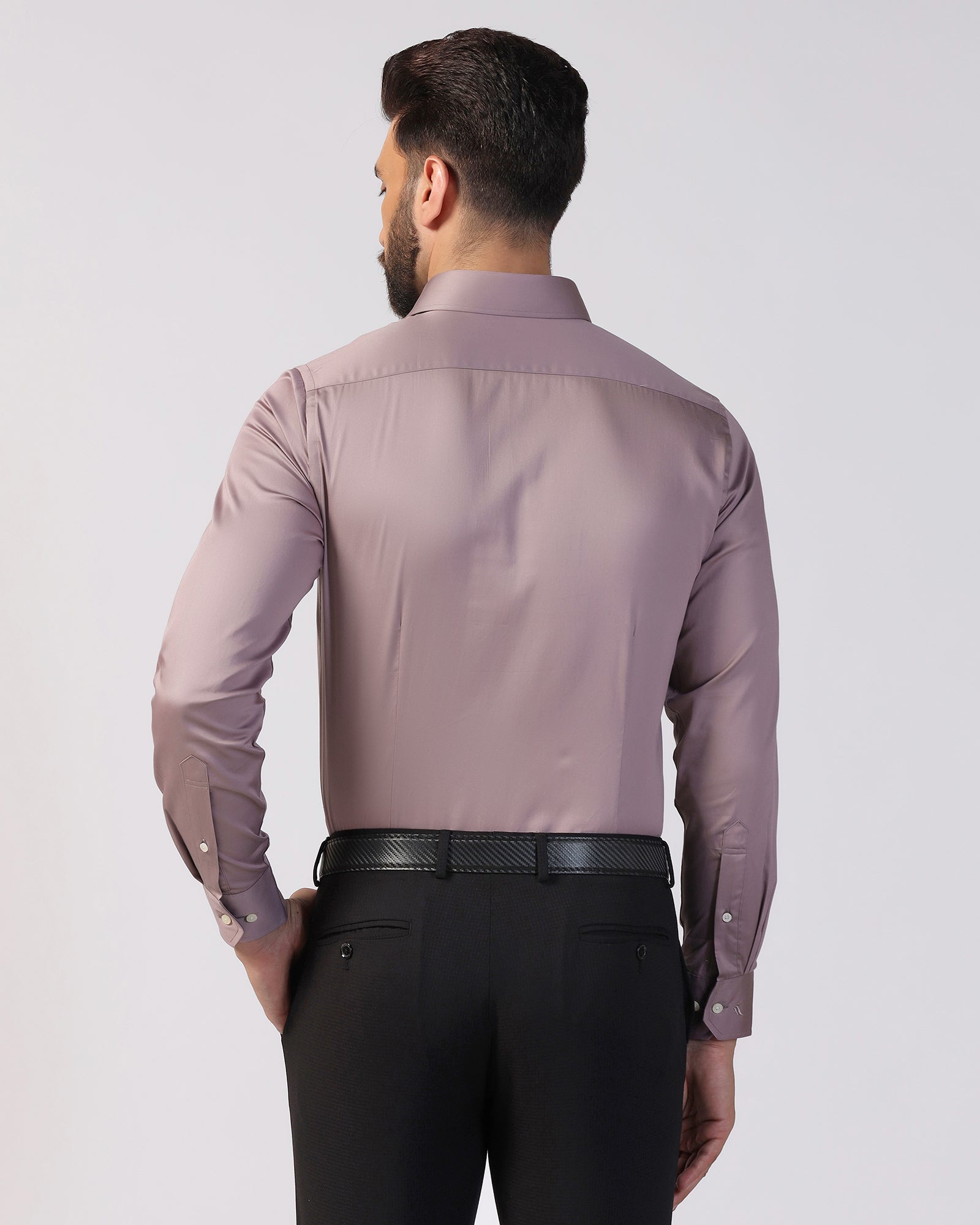 Formal Mauve Solid Shirt - Edin