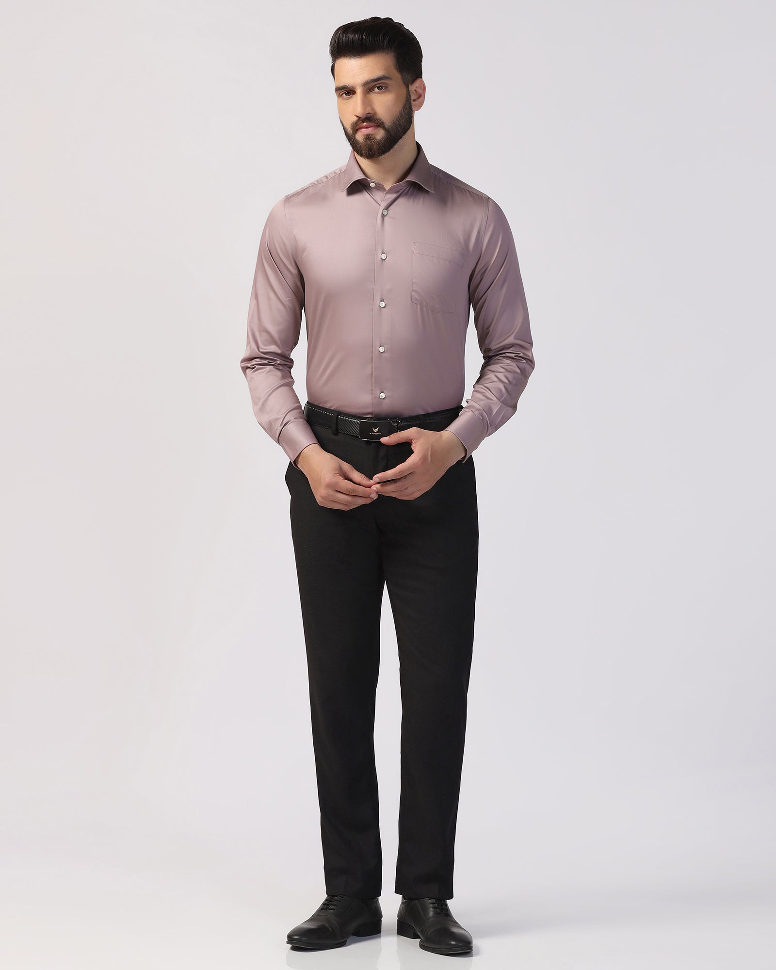 Formal Mauve Solid Shirt - Edin