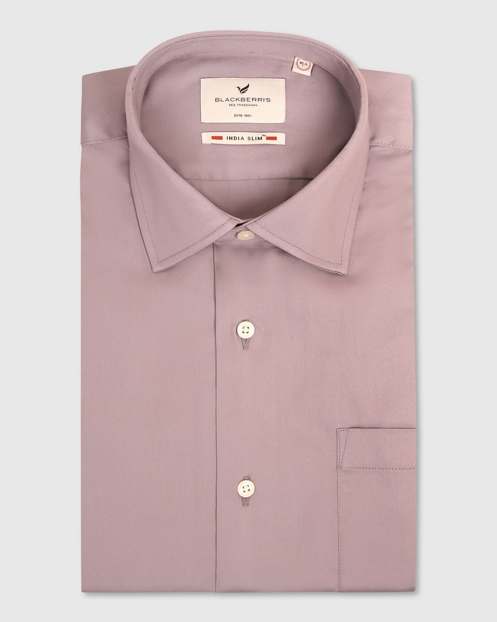 Formal Mauve Solid Shirt - Edin