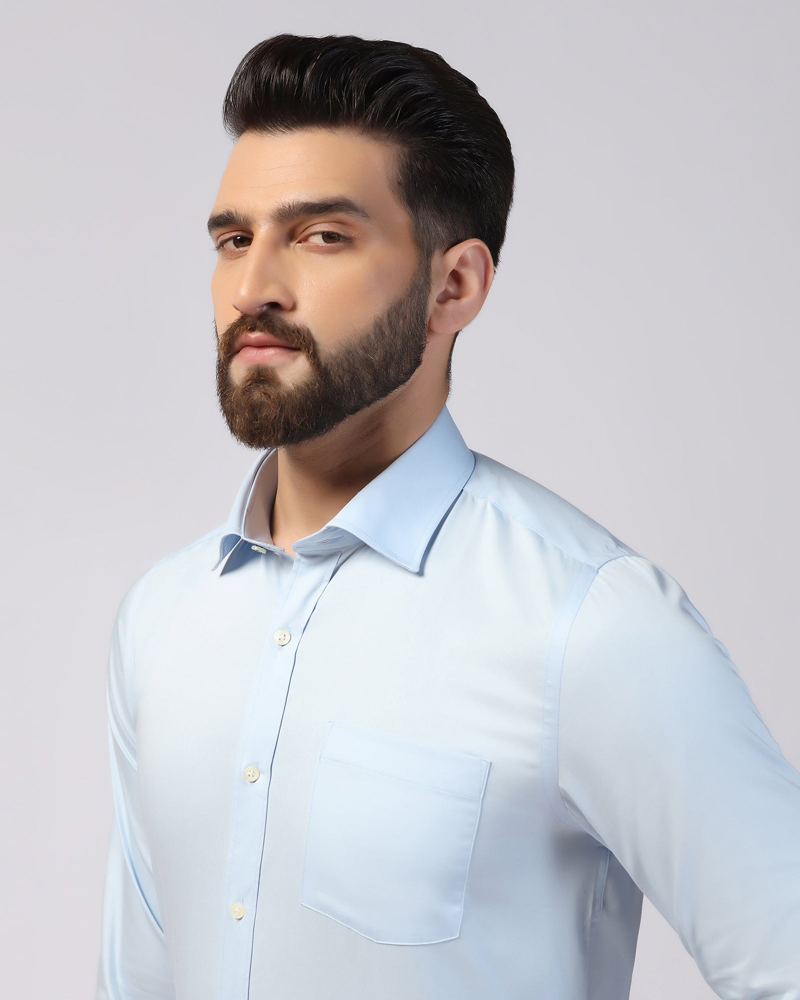 Formal Light Blue Solid Shirt - Ether