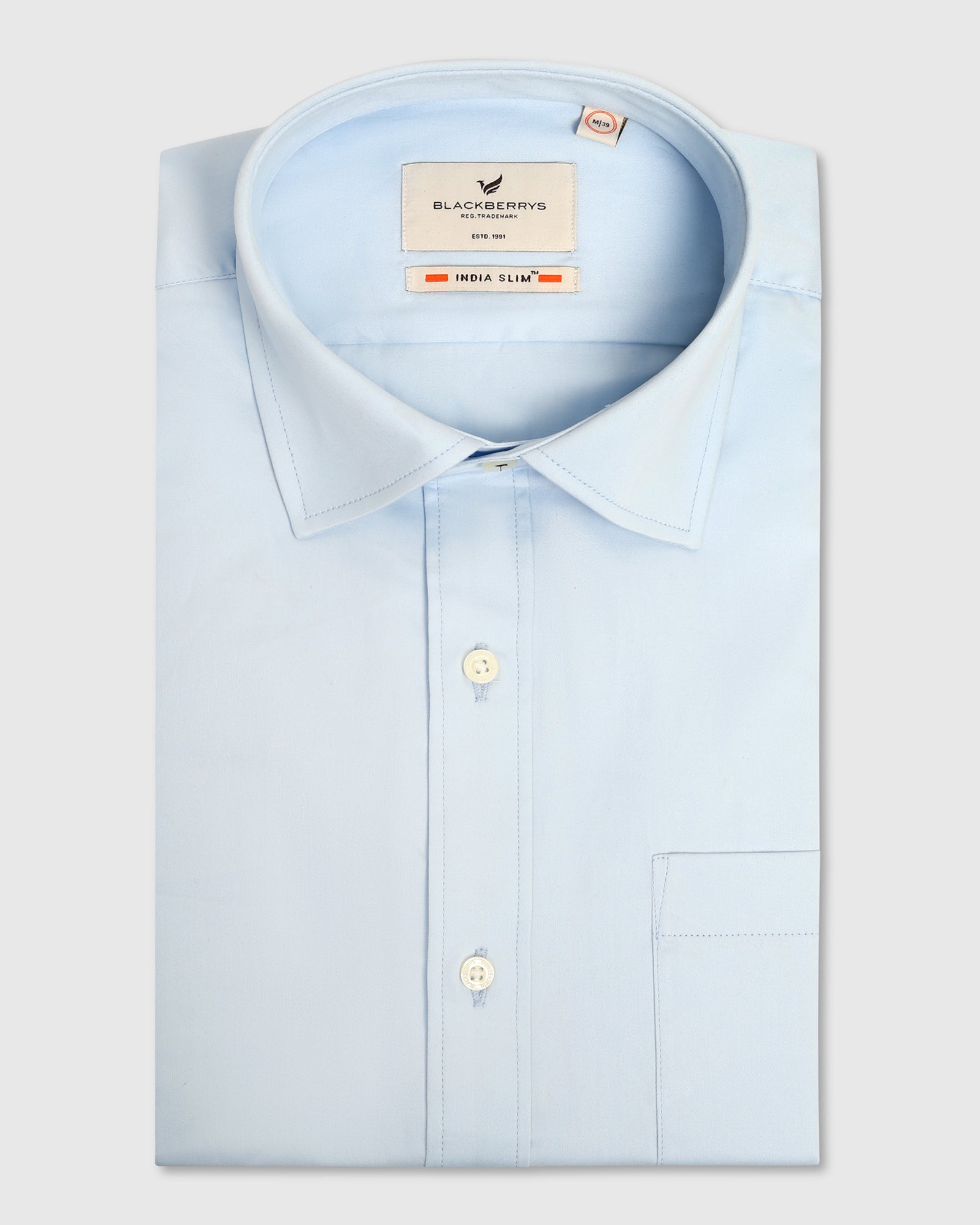 Formal Light Blue Solid Shirt - Ether