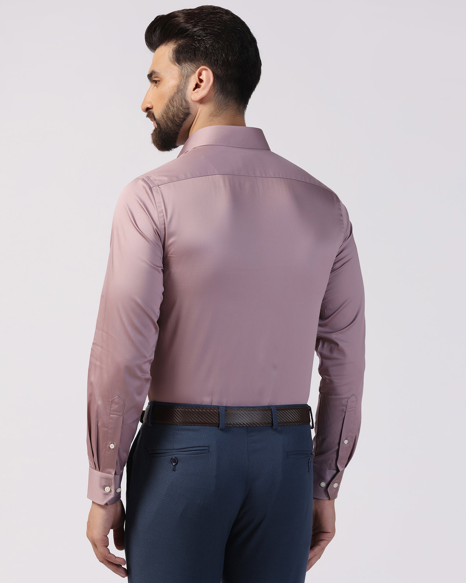 Formal Mauve Solid Shirt - Ether