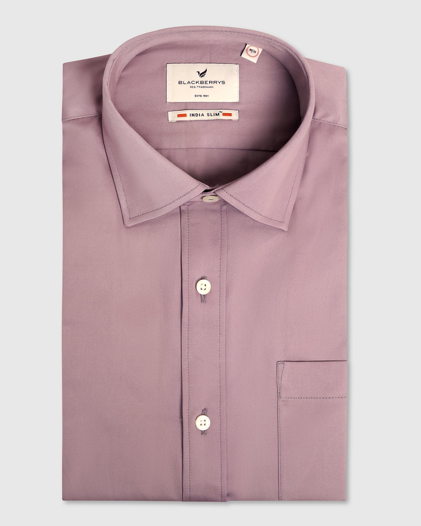 Formal Mauve Solid Shirt - Ether