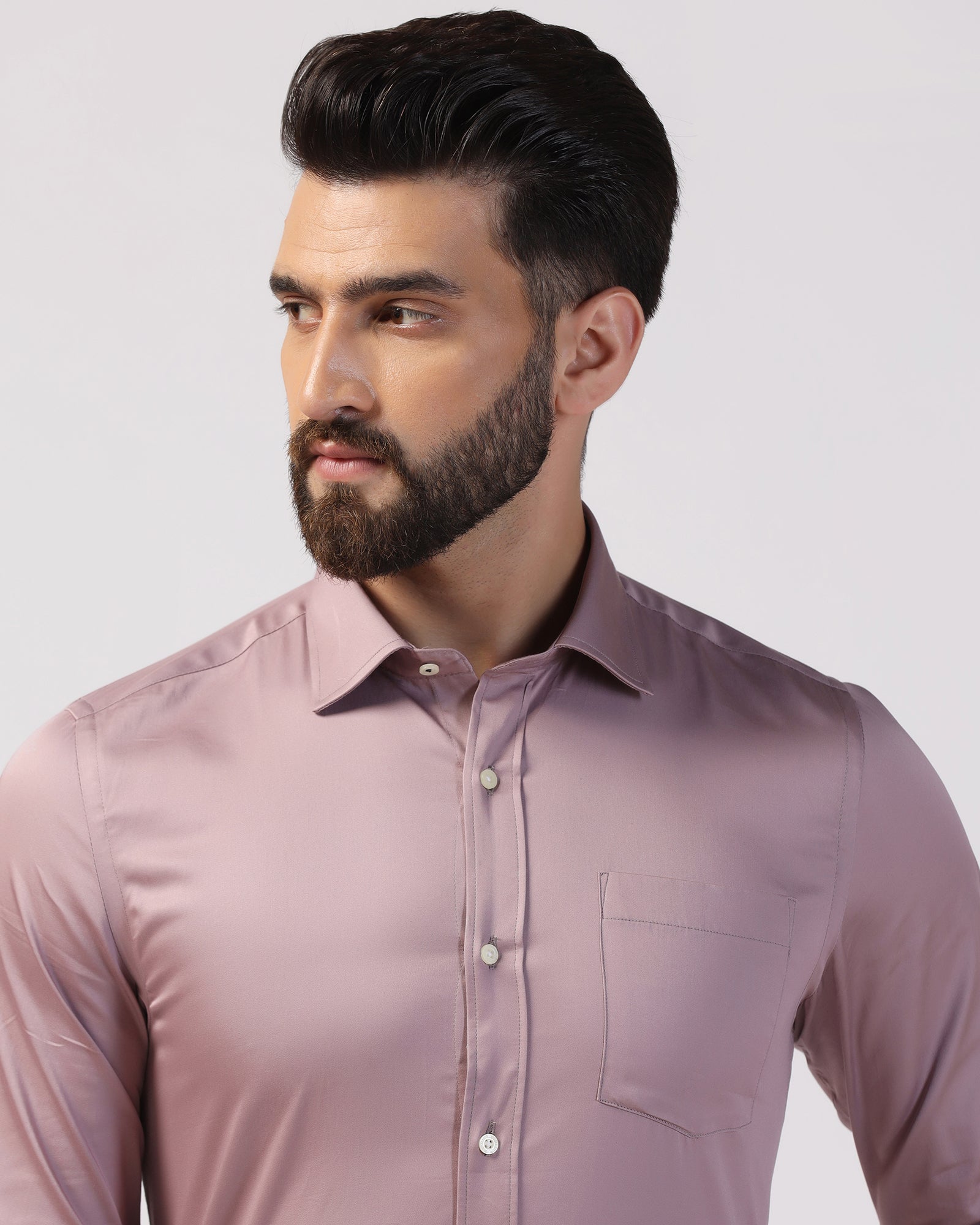Formal Mauve Solid Shirt - Ether