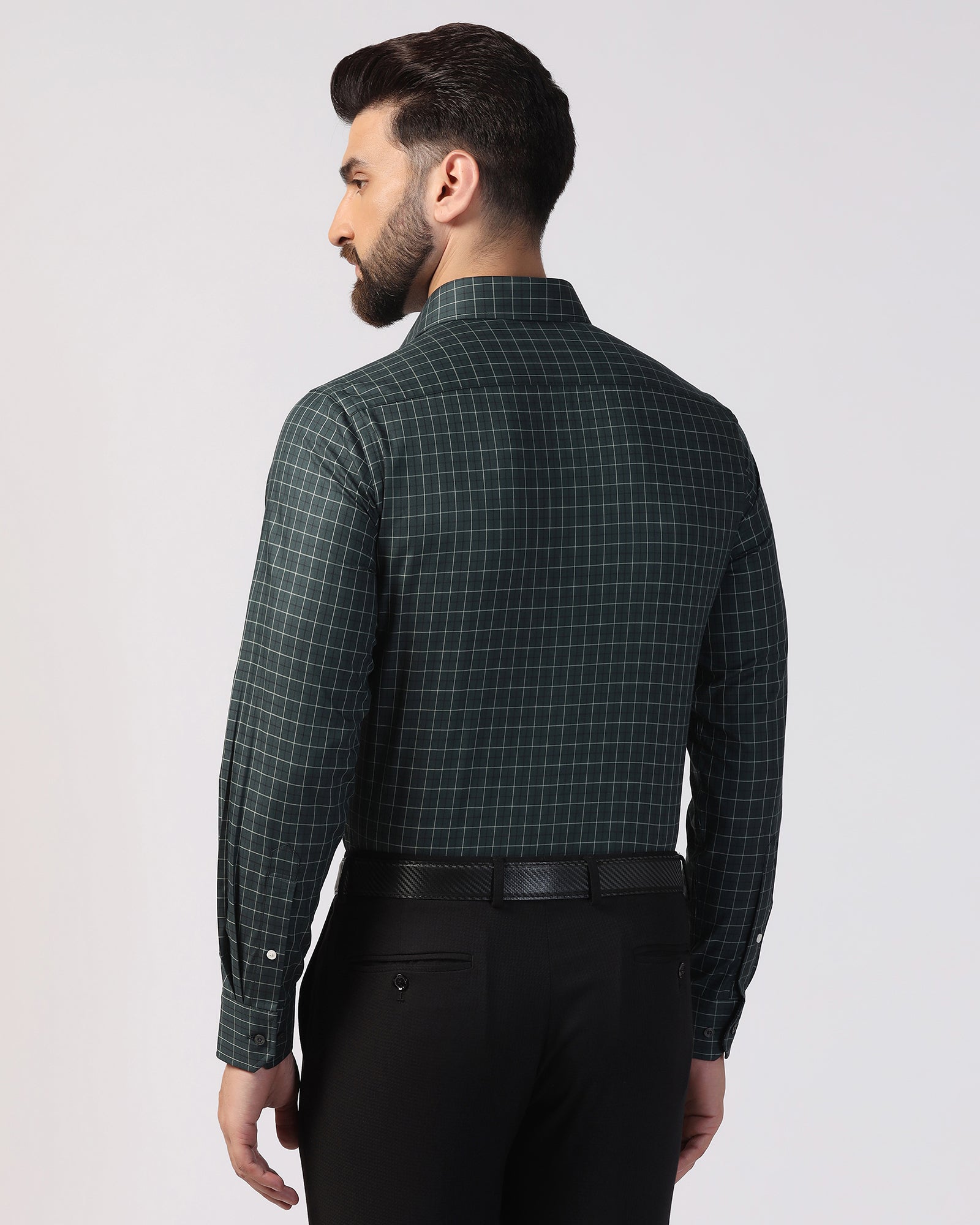 Formal Forest Green Check Shirt - Escort
