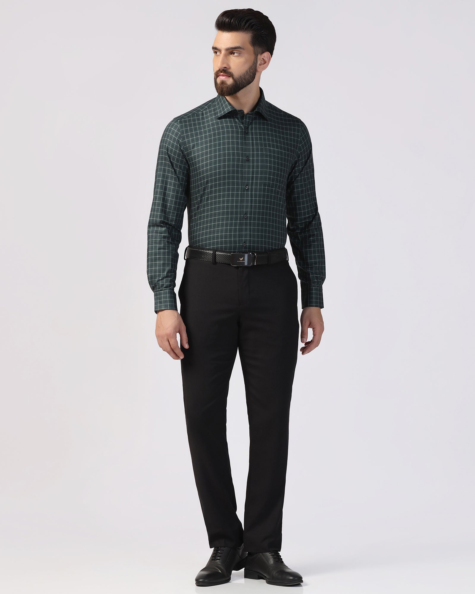 Formal Forest Green Check Shirt - Escort