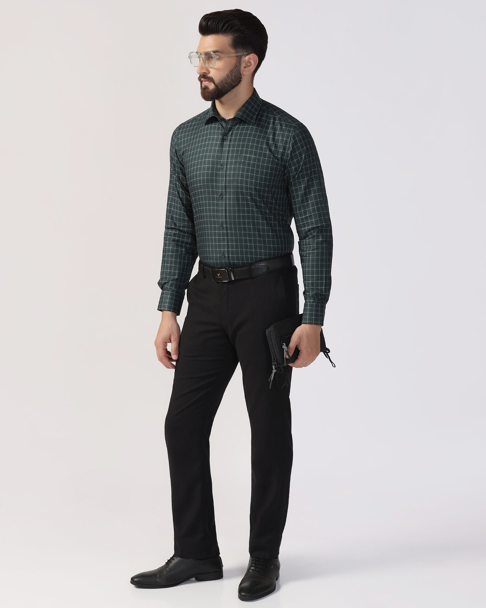 Formal Forest Green Check Shirt - Escort