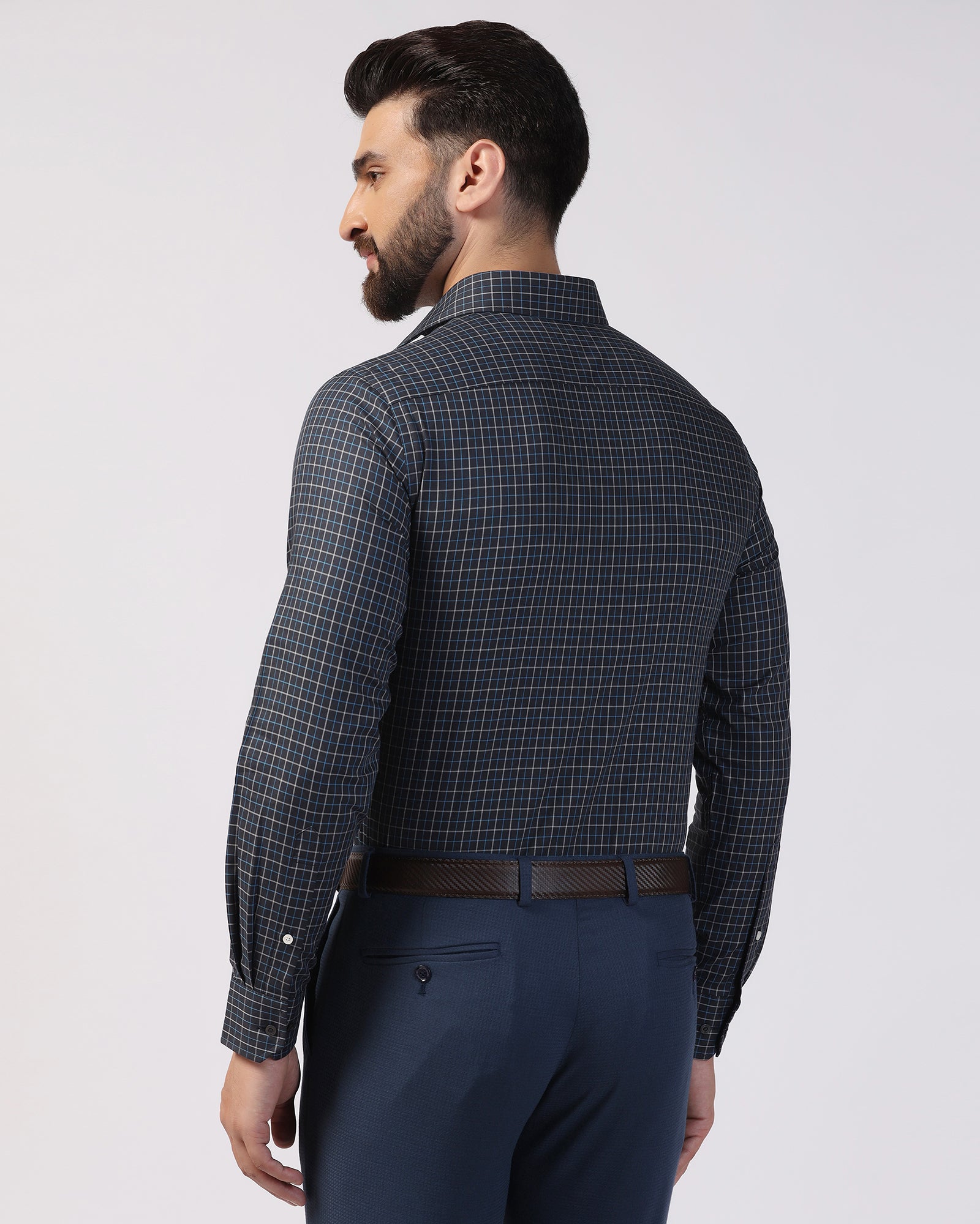Formal Navy Check Shirt - Escort