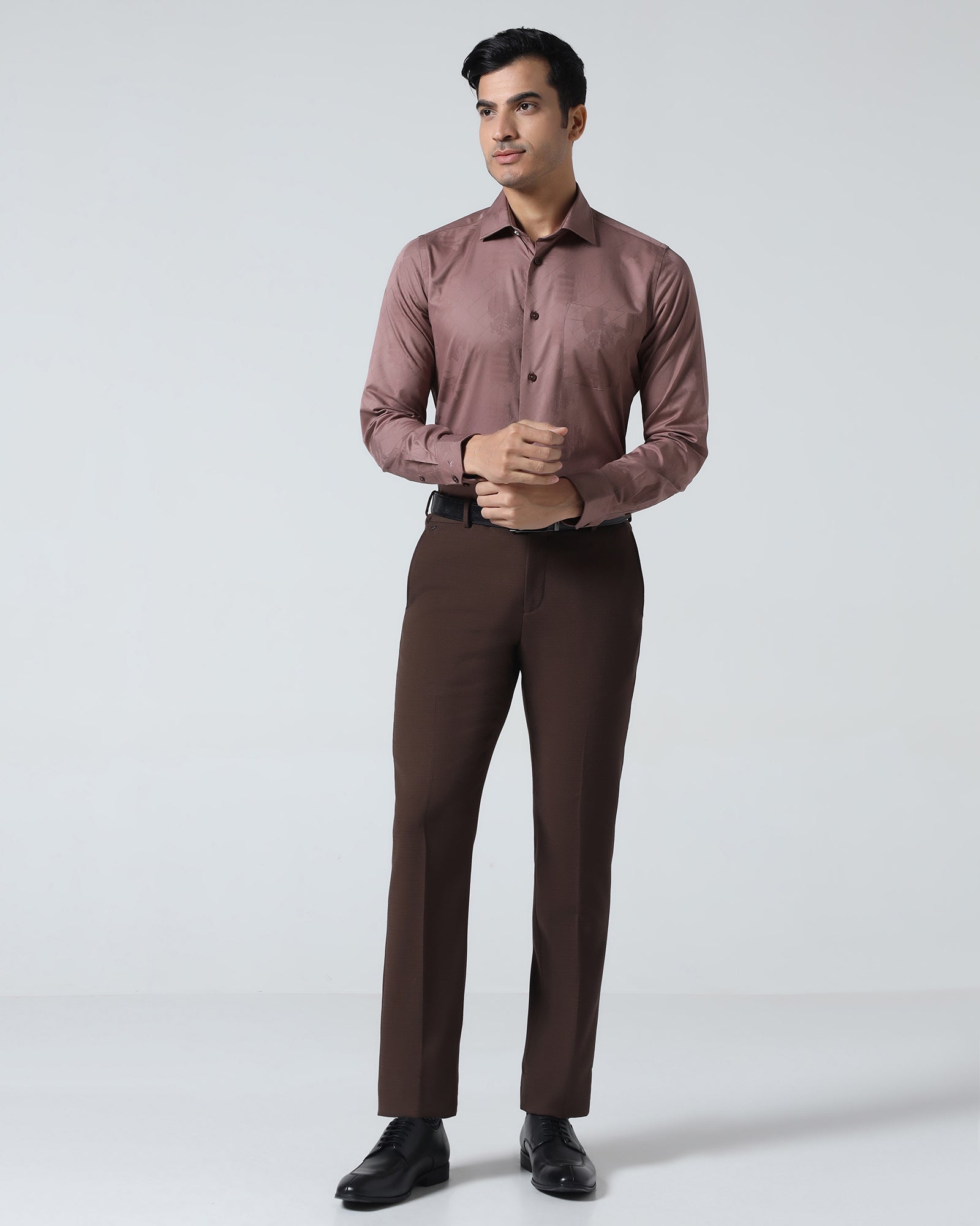 Dusty Pink Jacquard Shirt - Ramen