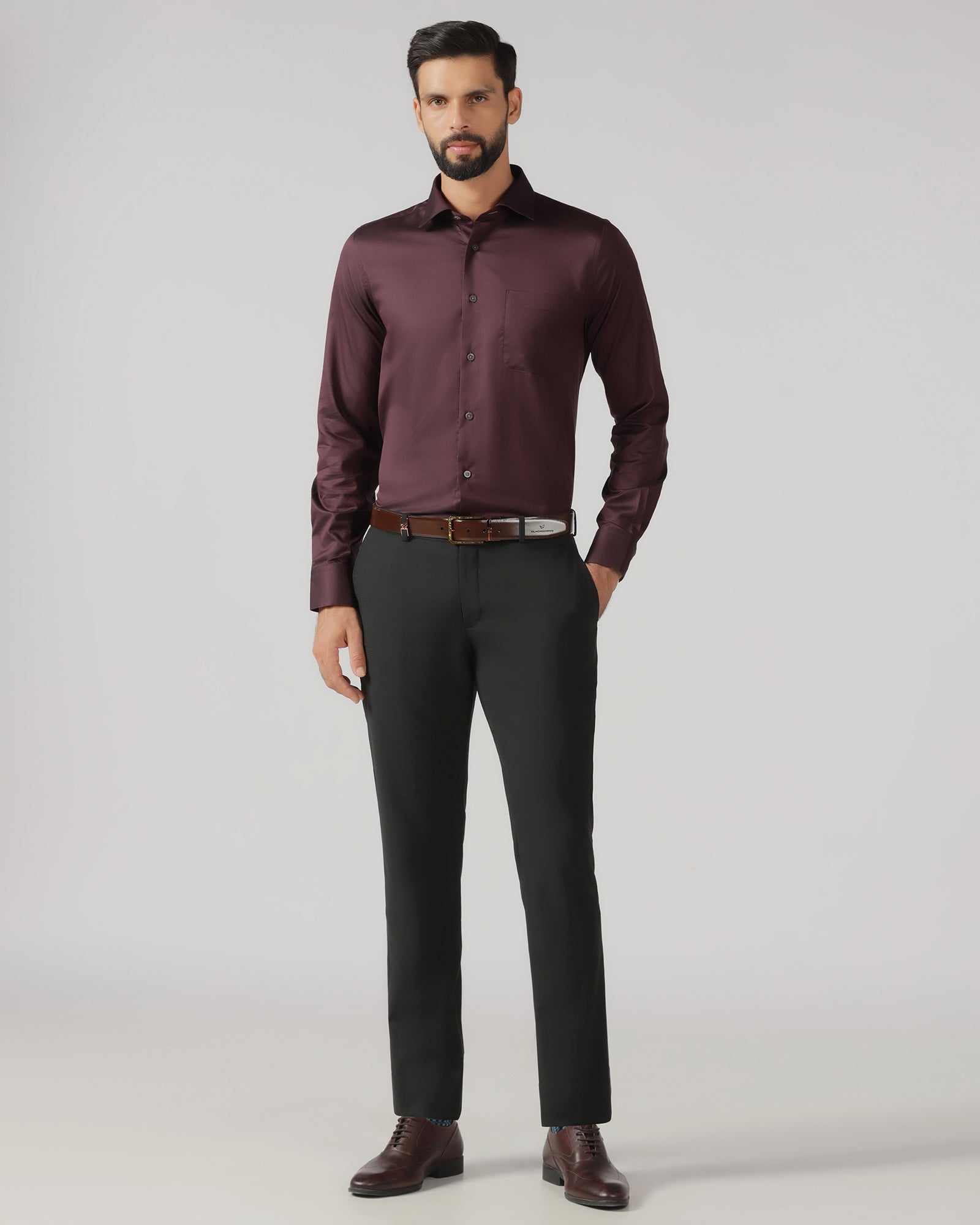 Maroon Luxe Textured Shirt - Crypto