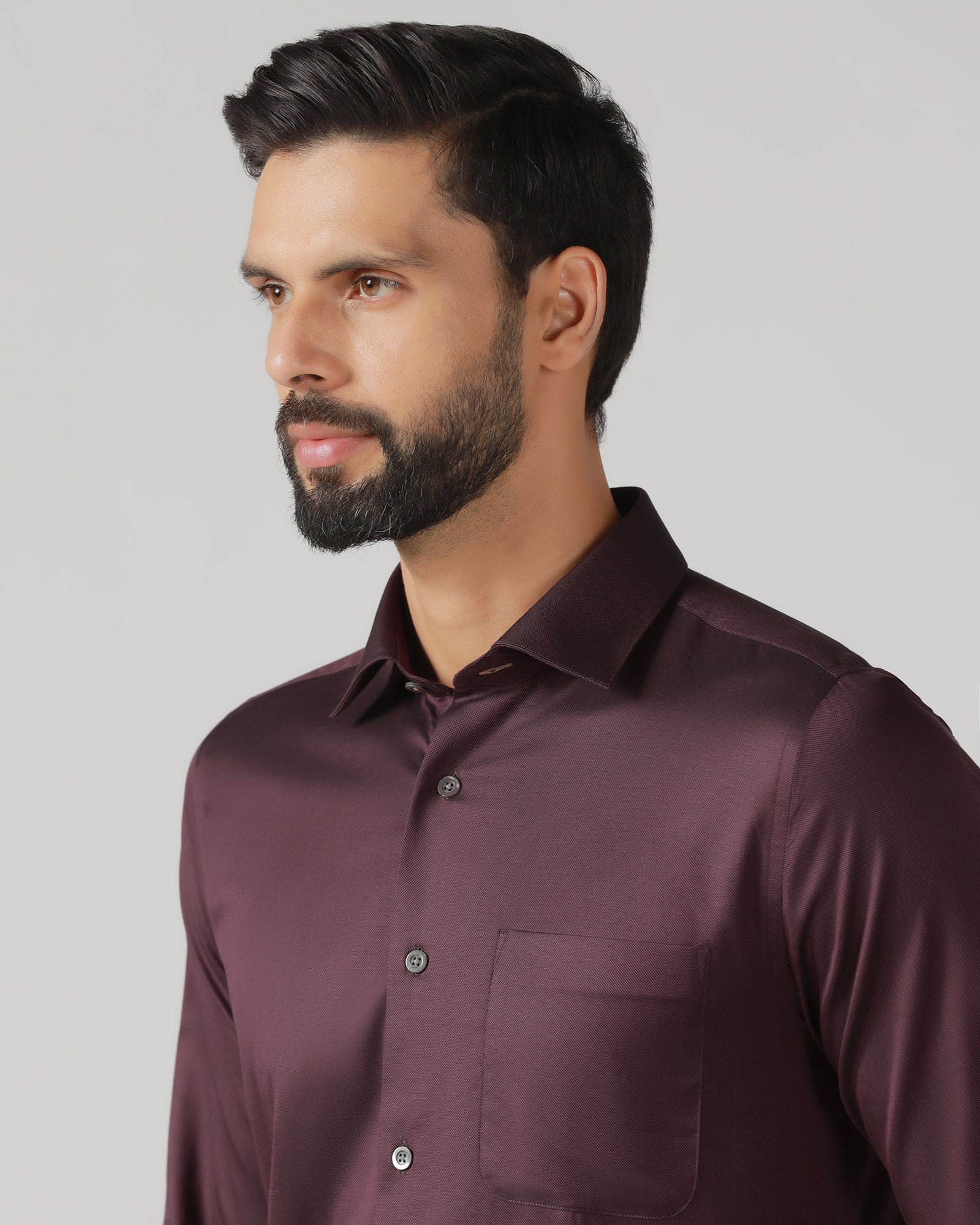 Maroon Luxe Textured Shirt - Crypto