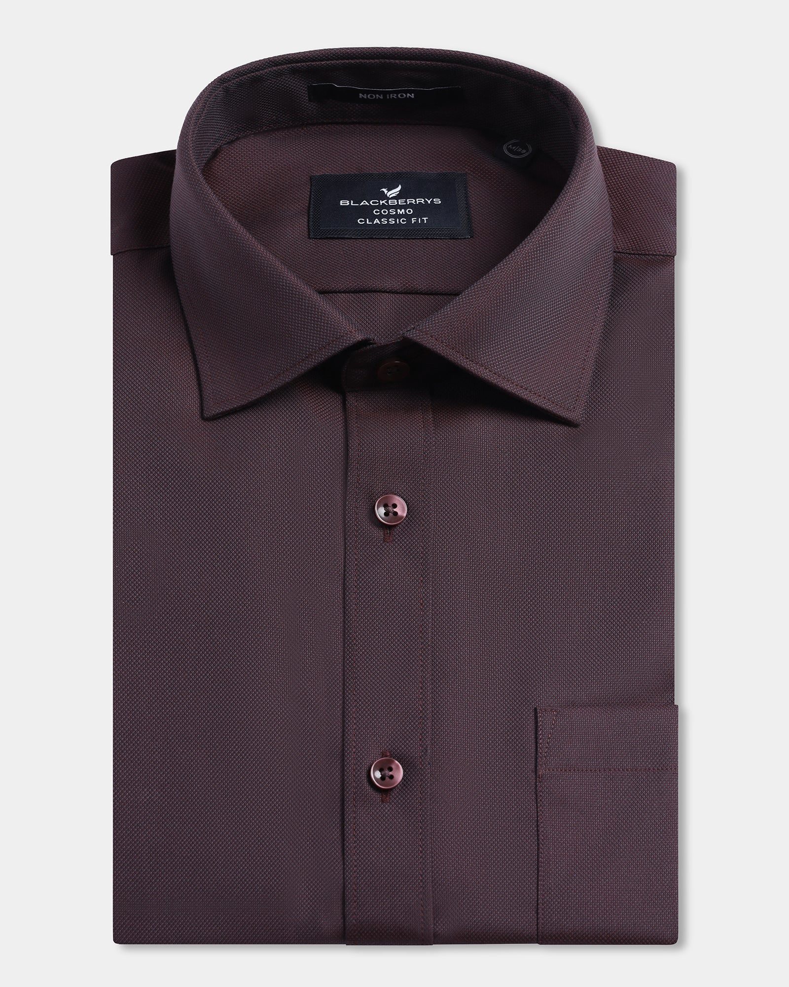 Maroon Non Iron Textured Shirt - Eliot