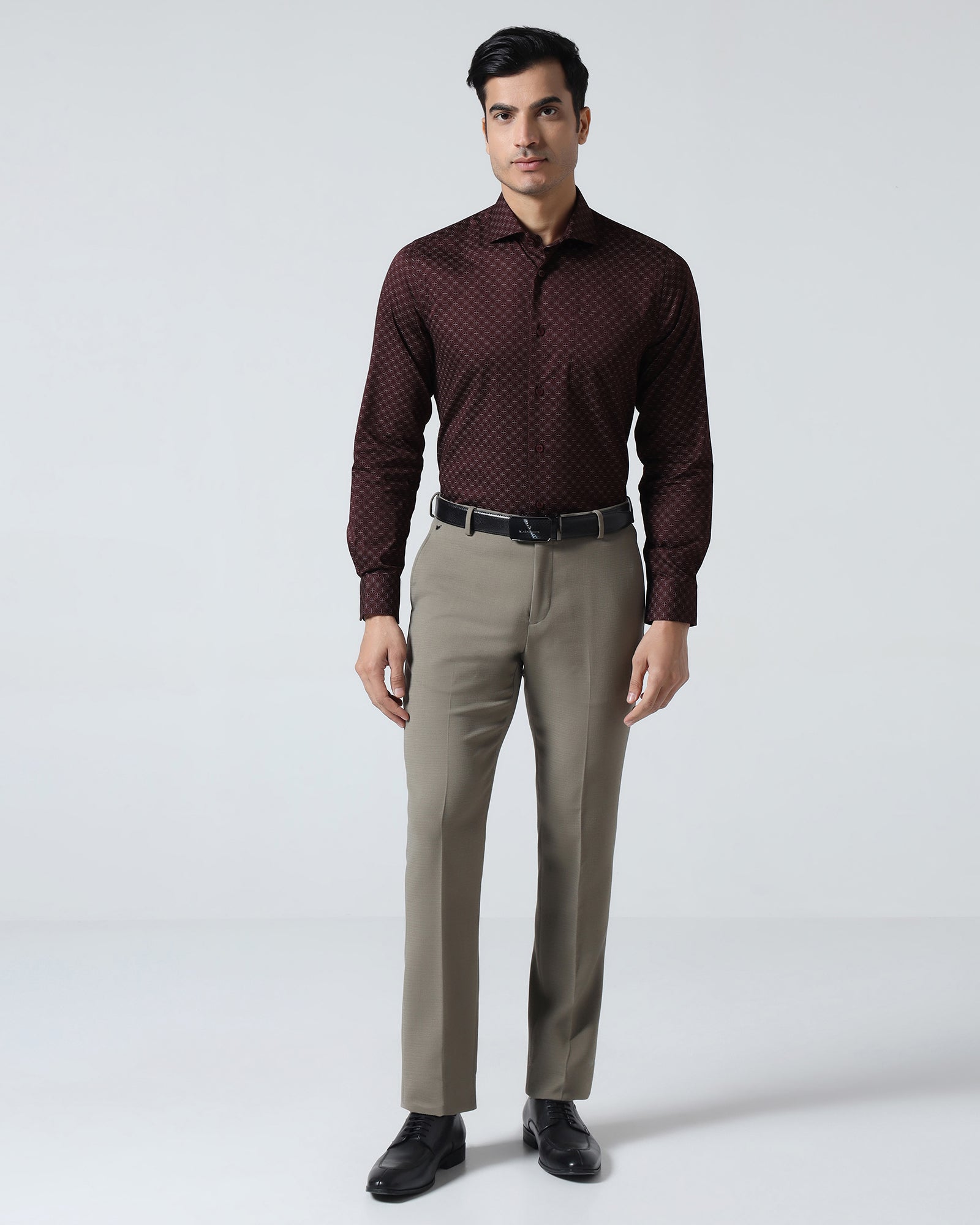 Bottle Green Textured Shirt - Magnus