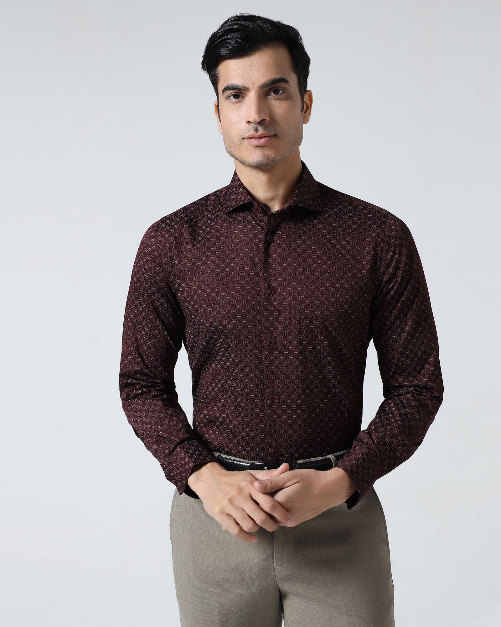 Bottle Green Textured Shirt - Magnus