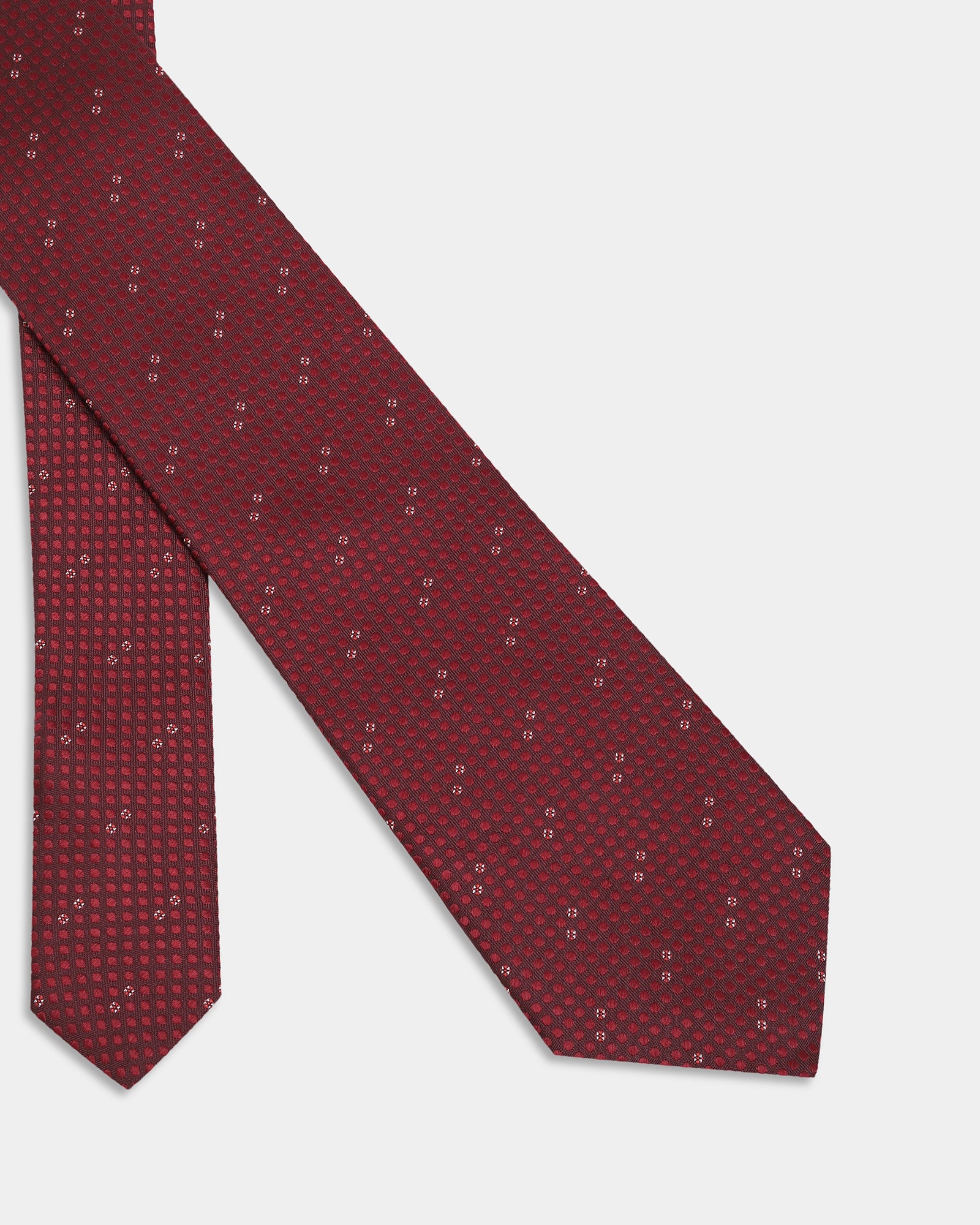 Maroon Silk Jacquard Tie - Alde